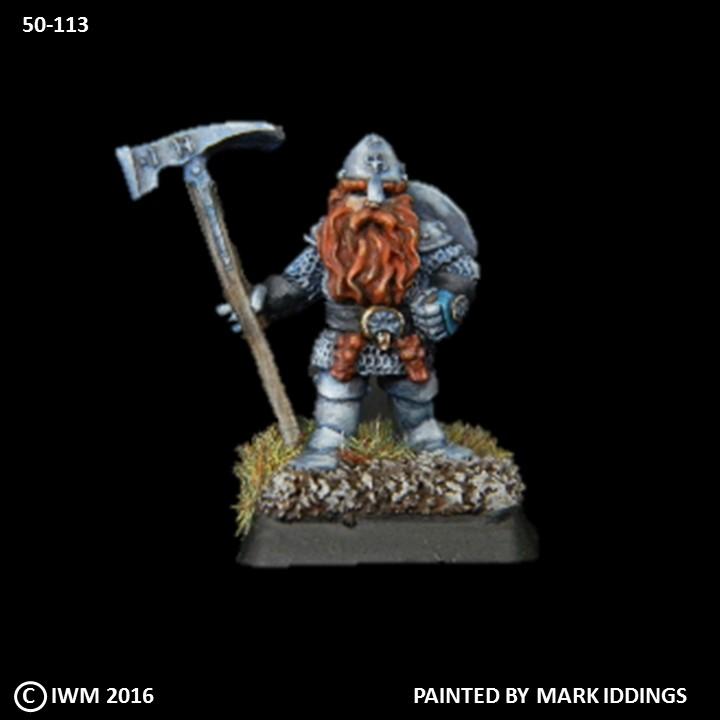 50-0113:  Dwarf Axeman III, with Round Shield