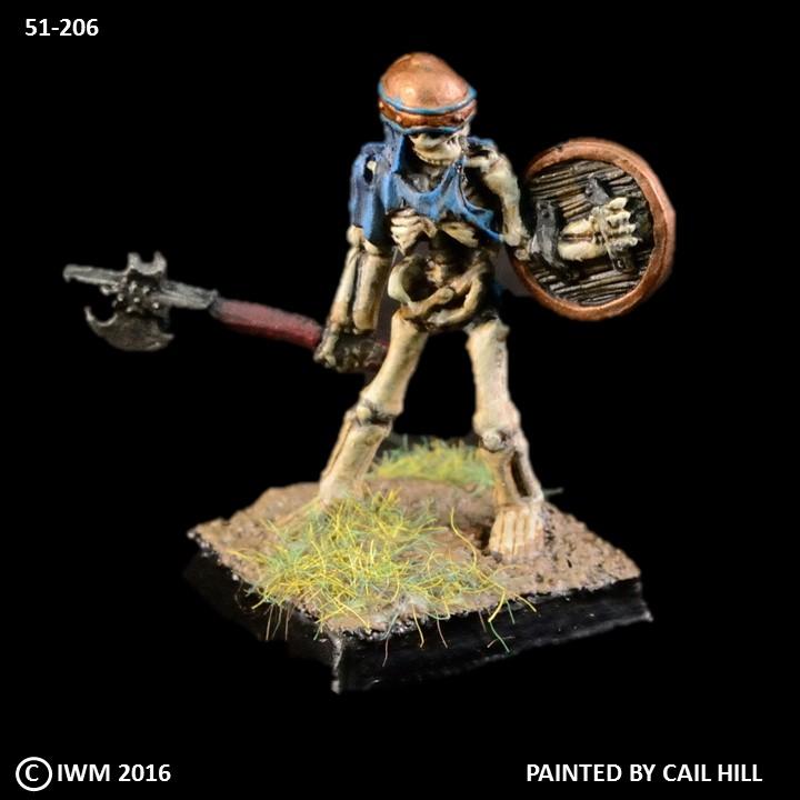 51-0206:  Armored Skeleton with Axe and Round Shield
