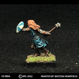 52-0064:  Female Adventurer with Mace, Charging