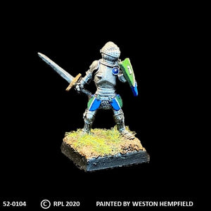 52-0104:  Foot Knight with Sword and Heater Shield IV