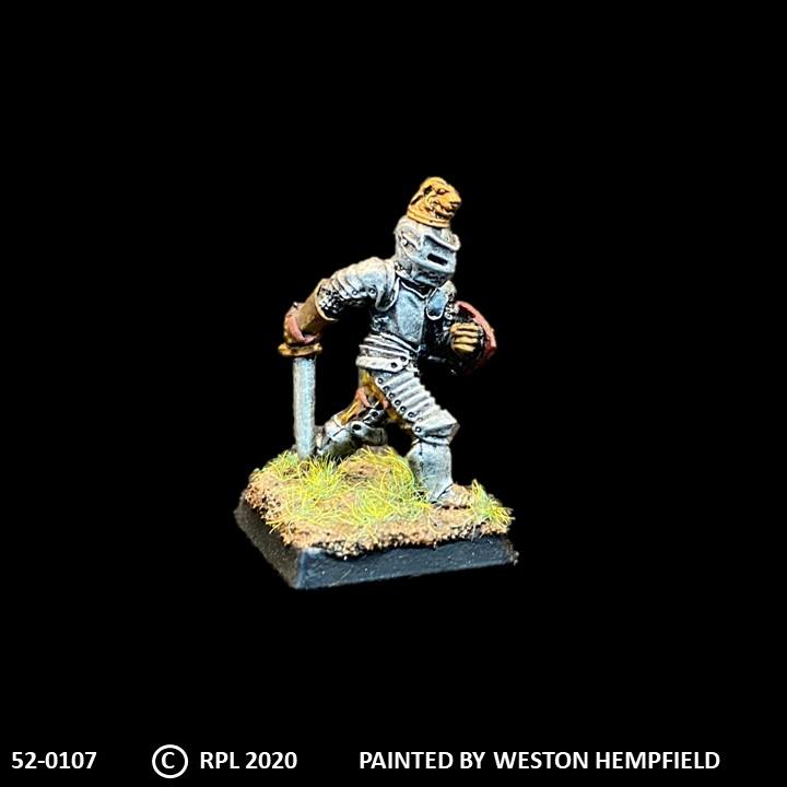 52-0107:  Foot Knight with Sword and Heater Shield VII