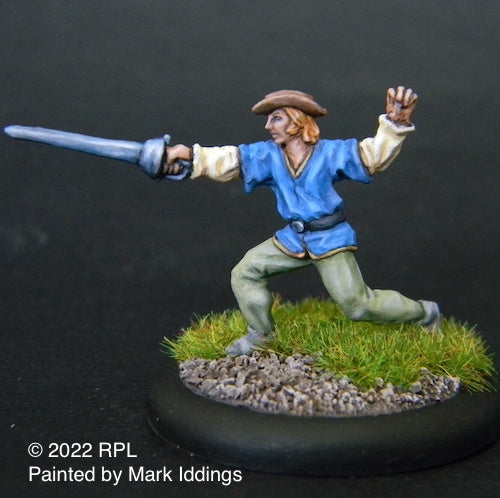 52-0201:  Militia with Sword, Attacking