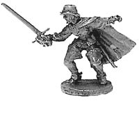 52-0211:  Militia with Sword, Attacking, Caped