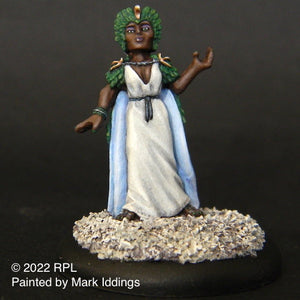 52-0651:  Priestess With Headdress, Left Hand Raised