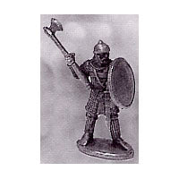 52-1429:  Avalon Men-at-Arms with Axe at Ready and Round Shield, in Chainmail