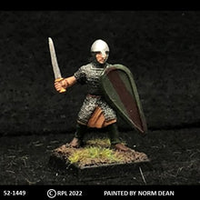 Load image into Gallery viewer, 52-1449:  Avalon Men-at-Arms with Sword at Side and Kite Shield, in Chainmail
