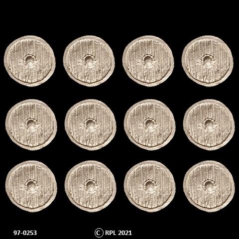 97-0253:  Round Wooden Shield - Large [x12]