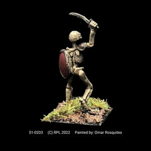 51-0203:  Unarmored Skeleton with Sword and Shield III