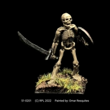 Load image into Gallery viewer, 51-0201:  Unarmored Skeleton with Sword and Shield I
