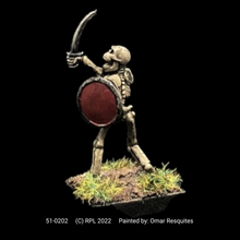 Load image into Gallery viewer, 51-0202:  Unarmored Skeleton with Sword and Shield II
